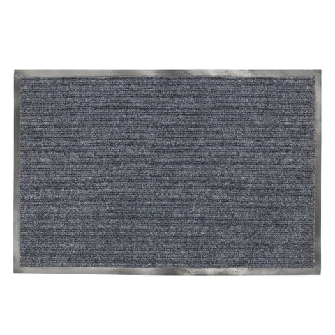 Коврик входной ворсовый влаго-грязезащитный LAIMA, 120х150 см, ребристый, толщина 7 мм, черный,