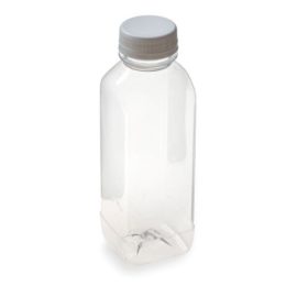 ПЭТ бутылка прозрачн., 0,250 л , широкое горло,квадратная+крышка уп/100шт