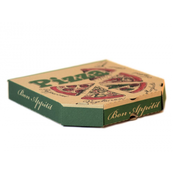 Коробка д/пиццы  250*250*40 см для пиццы бурая с печ. 2 цвета, 1/100