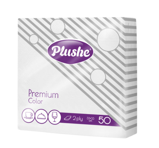 Салфетки бумажный Plushe Premium 2слоя,50листов 1/30