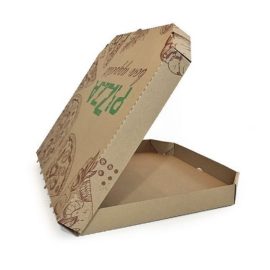 Коробка д/пиццы  260*260*40 см для пиццы бурая с печ. 2 цвета, 1/50