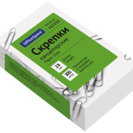 Скрепки 28мм 100 шт сталь овал к/к РСМ2