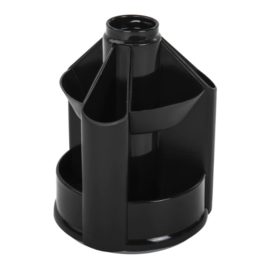 Подставка-органайзер BRAUBERG MINI, 10 отделений, вращающаяся, 107х107х130 мм, черная, 238094